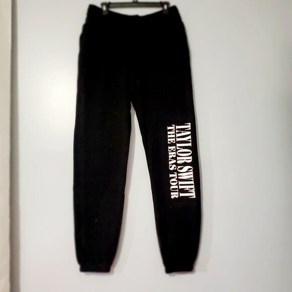Taylor Swift The Eras Tour Black Sweatpants Joggers Size L Merch Swiftie - Picture 9 of 9